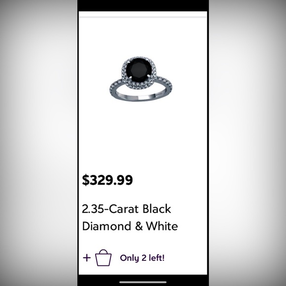 2.35-Carat Black Diamond & White Topaz Pavé 
Round-Cut Ring size 7 LAST CHANCE - Picture 2 of 8